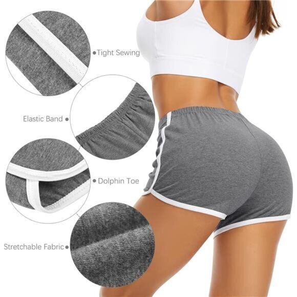 Cotton Sports Shorts Women  Breathable Pants Dolphin Workout Shorts Pack of 7 - Picture 3 of 6